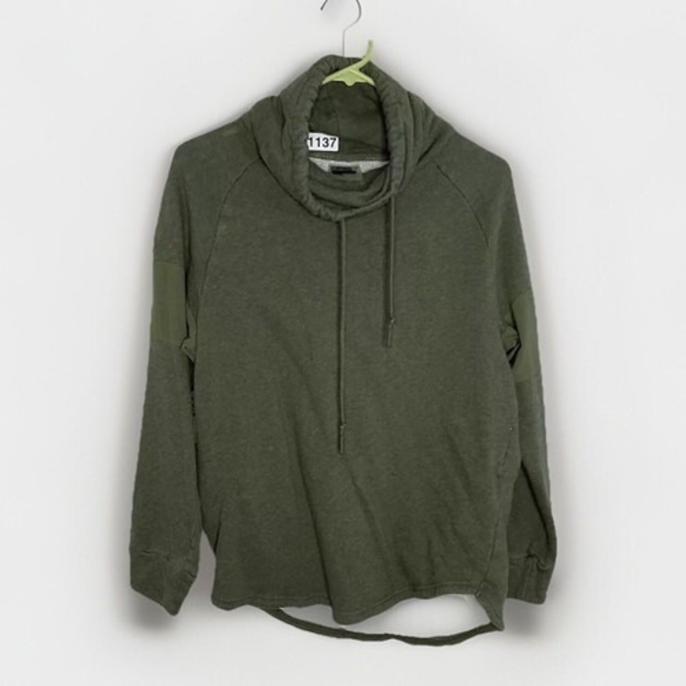 Gymshark Army Green/Khaki Vented Mesh Mock Slouch Hoodie‎ Women S UK